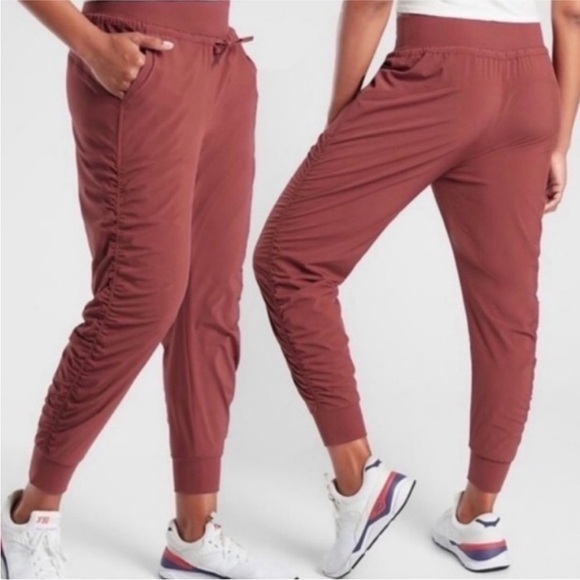 Athleta red burgundy Attitude Lined Jogger Pant - Picture 1 of 8